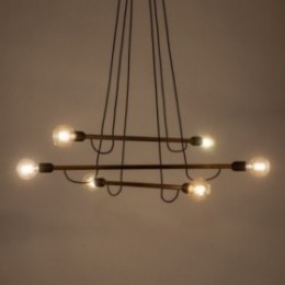 HELIX WOOD pendellampe med 6 lyskilder