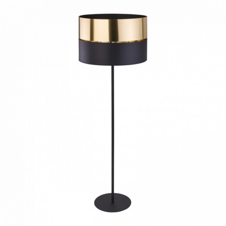 HILTON gulvlampe – sort/guldfarvet