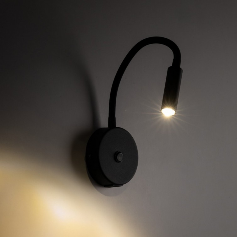 LAGOS væglampe med 1 lyskilde – med USB – sort
