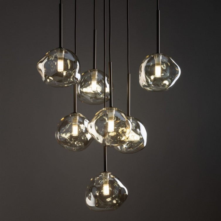 LAVA pendellampe med 7 lyskilder – 48.5 cm – brun