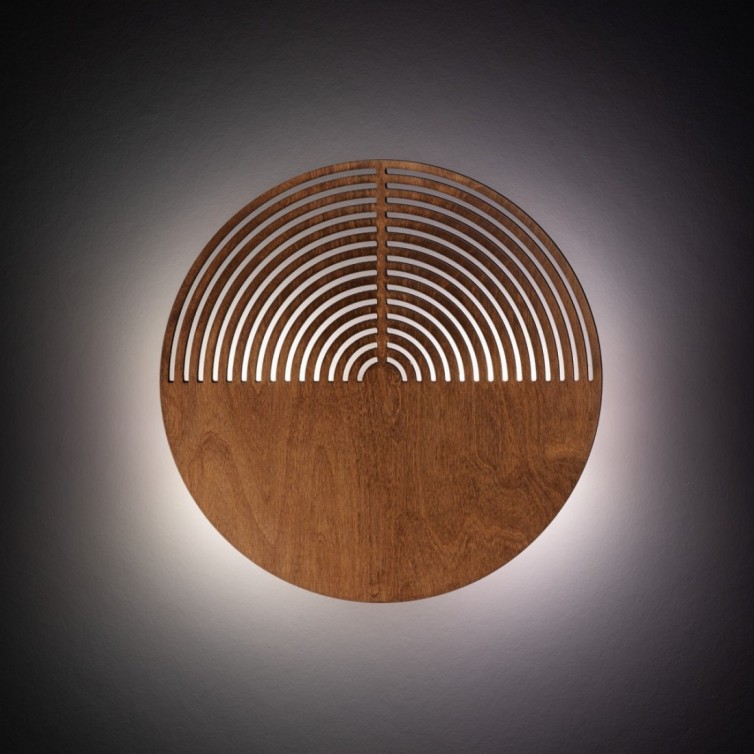 LUNAR WOOD v&aelig;glampe med 2 lyskilder