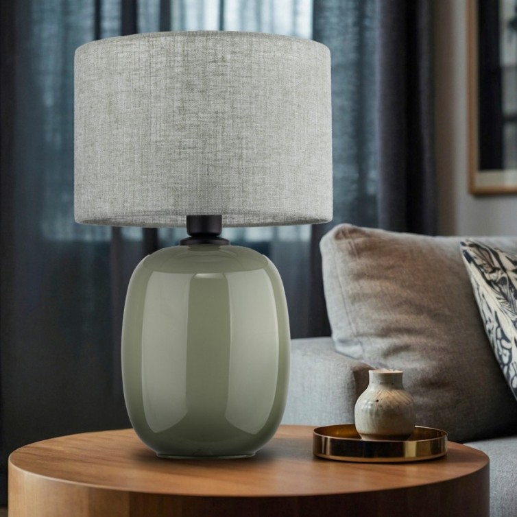 MELODY bordlampe – olivengrøn/hørfarvet/grøn