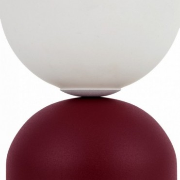 MIKI bordlampe &ndash; bordeaux/hvid