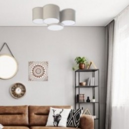MONA loftlampe med 4 lyskilder – hvid/hørfarvet