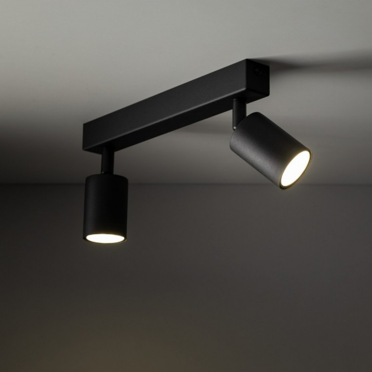 NEX spotlampe til loftet med 2 lyskilder – sort