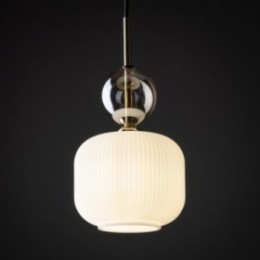SOPHIA pendellampe med 1 lyskilde – hvid/cognacfarvet – 15 cm
