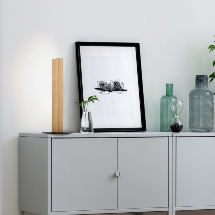 TEO LED bordlampe – sort/fyrretræsfarvet