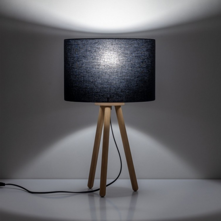 TOKYO bordlampe – sort/fyrretræsfarvet