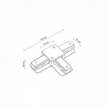 TRACER 1-faset t-samler &ndash; hvid