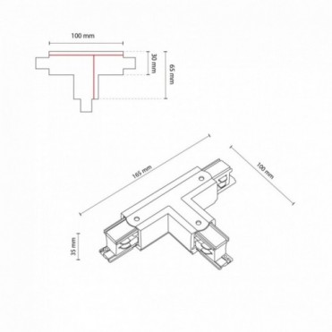 TRACER 3-faset t-samler &ndash; hvid