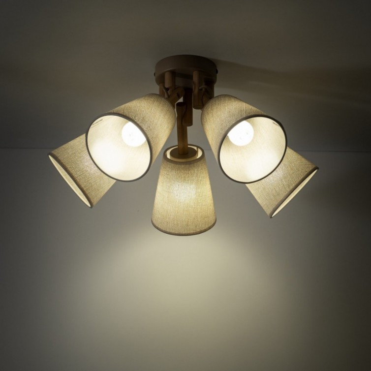 VAIO loftlampe med 5 lyskilder &ndash; sandfarvet