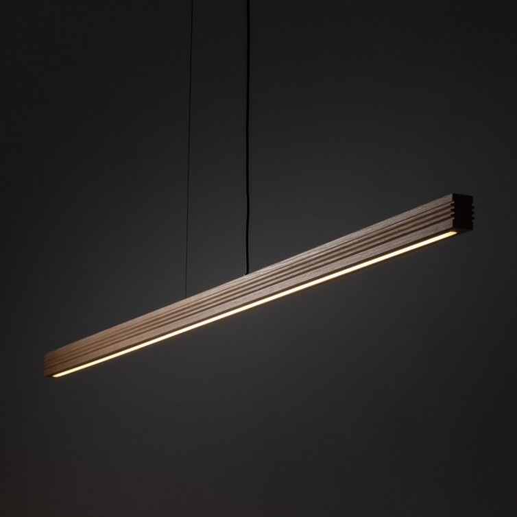 VIGA WOOD LED pendellampe – valnøddefarvet/fyrretræsfarvet – 120.5 cm