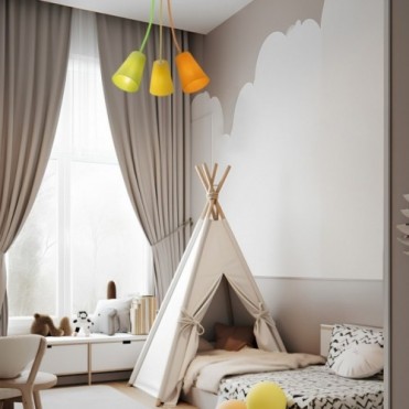 WIRE COLOUR loftlampe med 3...