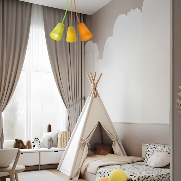 WIRE COLOUR loftlampe med 3 lyskilder