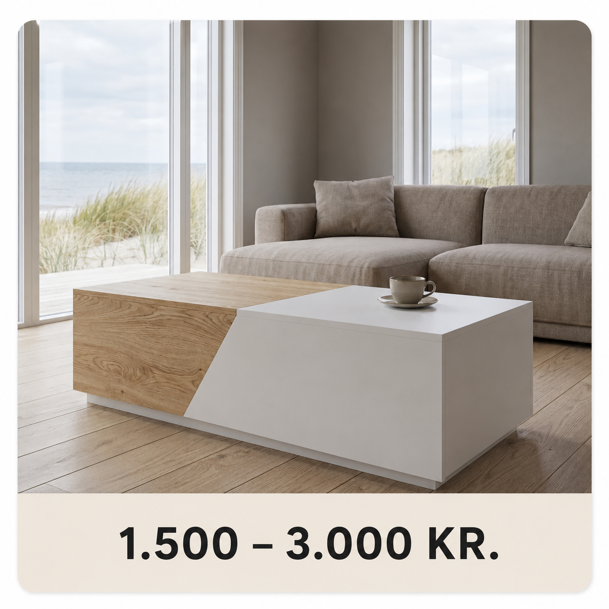 M&oslash;bler til f&oslash;rste hjem. Prisklasse: 1.500 &ndash; 3.000 kr.